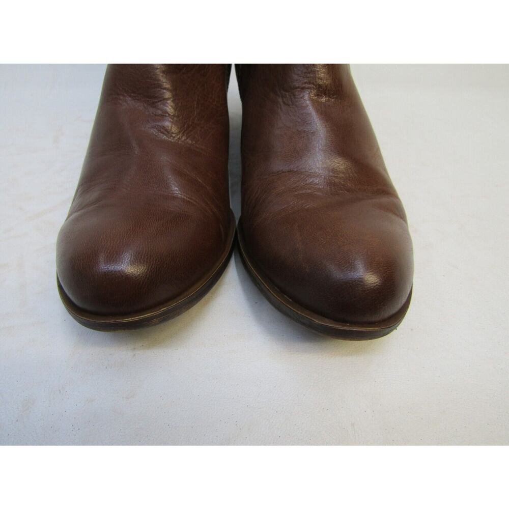 Lucky Brand Womens Sz 9.5 M Brown Leather Double Zip Ankle Fashion Boots Bootie - Picture 6 of 10